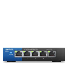 Carica l&#39;immagine nel visualizzatore di Gallery, LINKSYS LGS105 5-Port Business Desktop Gigabit Switch Wired connection speed up to 1000 Mbps 5 Gigabit Ethernet auto-sensing por
