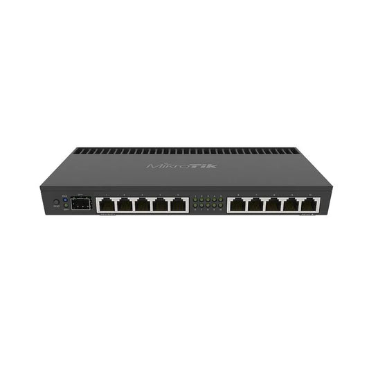 Mikrotik RB4011iGS+RM Powerful 10xGigabit Port Router with a Quad-Core 1.4Ghz CPU, 1GB RAM, SFP+10Gbps Cage with Rack Ears