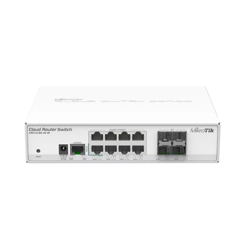 MikroTik CRS112-8G-4S-IN Router Switch 8 Puertos Gigabit RouterOS 4xSFP Postes 