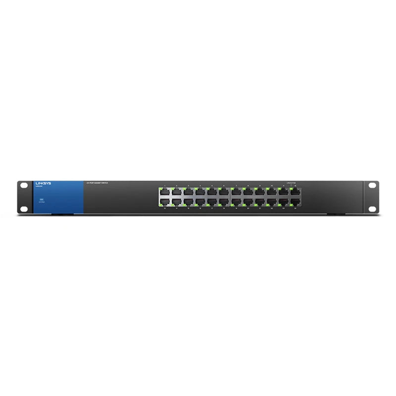 LINKSYS LGS124 Conmutador Gigabit de escritorio empresarial de 24 puertos Velocidad de conexión por cable de hasta 1000 Mbps 24 Gigabit Ethernet Detección automática 