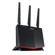 Indlæs billede til gallerivisning ASUS RT-AX86U AX5700 ROG Gaming WiFi Router 5700 Mbps Dual Band Wi-Fi 6 802.11ax, Up To 2500 Sq Ft &amp; 35+ Devices, NVIDIA GeForce
