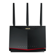 Afbeelding in Gallery-weergave laden, ASUS RT-AX86U AX5700 ROG Gaming WiFi Router 5700 Mbps Dual Band Wi-Fi 6 802.11ax, Up To 2500 Sq Ft &amp; 35+ Devices, NVIDIA GeForce

