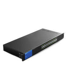 Load image into Gallery viewer, LINKSYS LGS124 24-Port Business Desktop Gigabit Switch Wired Connection Speed Up To 1000 Mbps 24 Gigabit Ethernet Auto-Sensing

