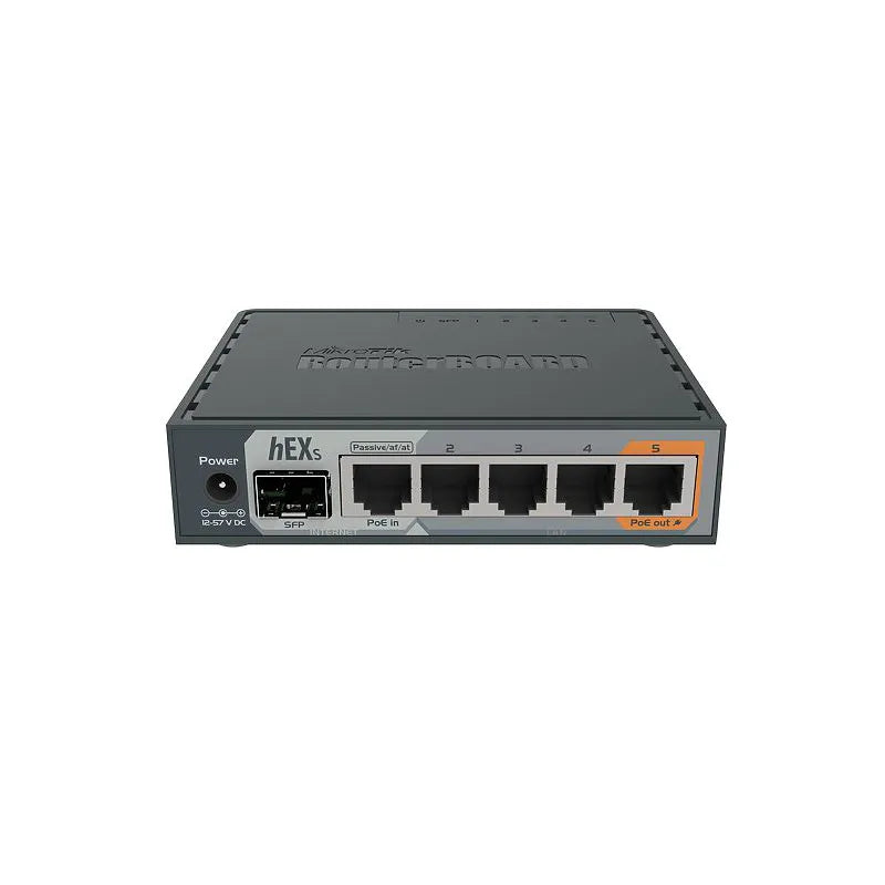 Enrutador Gigabit Ethernet MikroTik RB760iGS hEX S ROS con puerto 1xSFP, puertos 5x10/100/1000Mbps, 