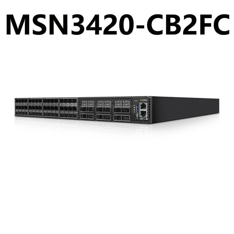 NVIDIA Mellanox MSN3420-CB2FC Spectrum-2 25GbE/100GbE Conmutador Ethernet abierto Sistema Cumulus Linux 48x25GbE y 12x100GbE QSFP28 y SFP28 