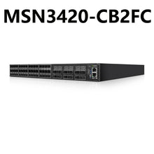 Cargar imagen en el visor de la galería, NVIDIA Mellanox MSN3420-CB2FC Spectrum-2 25GbE/100GbE Conmutador Ethernet abierto Sistema Cumulus Linux 48x25GbE y 12x100GbE QSFP28 y SFP28 
