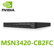 Cargar imagen en el visor de la galería, NVIDIA Mellanox MSN3420-CB2FC Spectrum-2 25GbE/100GbE Conmutador Ethernet abierto Sistema Cumulus Linux 48x25GbE y 12x100GbE QSFP28 y SFP28 
