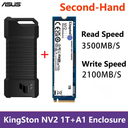 ASUS TUF Gaming A1 SSD Enclosure External Hard Disk M.2 NVMe USB3.2 GEN2 Type C, IP68, Fits PCIe 2280/2260/2242/2230 M/M+B Key