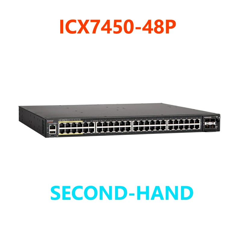 RUCKUS BROCADE ICX7450-48P Switches Layer 3 Mid-Range Access 48 Ports 1G PoE Switch L3 Routing 48x10/100/1000Mbps BGP OSPF