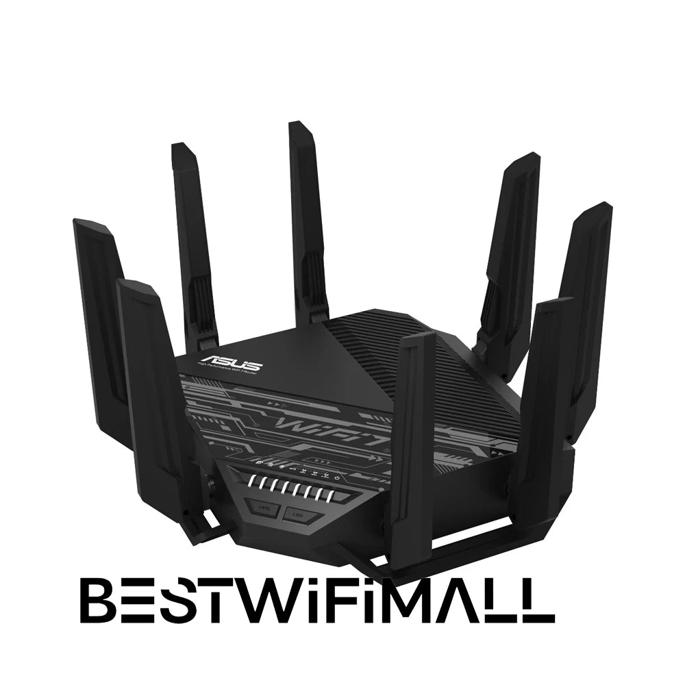 ASUS RT-BE96 BE19000 Tri-Band WiFi 7 Router Support New 320MHz Bandwidth 4096-QAM Multi-Link Operation MLO Dual 10G Ports VPN