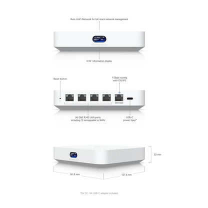 UBIQUITI UCG-Ultra Cloud Gateway Ultra 30+ UniFi Device Or 300+ Client, 1 Gbps IPS/IDS Routing, And Multi-WAN Load Balancing