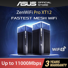将图片加载到图库查看器，ASUS ZenWiFi Pro XT12 Wider Range Superior Speed, Whole-Home Mesh WiFi Router, OFDMA&amp;MU-MIMO,12-Stream, 1.1GMbps, 2x2.5G Ports
