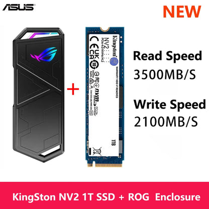 ASUS ROG STRIX ARION External Hard Disk M.2 NVMe SSD Enclosure USB3.2 GEN2 Type-C, Fits PCIe 2280/2260/2242/2230 M/M+B Key