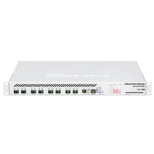 Afbeelding in Gallery-weergave laden, Mikrotik CCR1072-1G-8S+ Flagship Router, 1U Rackmount, 1x Gigabit Ethernet, 8xSFP+ Cages, LCD, 72 Cores x 1GHz CPU, 16GB RAM
