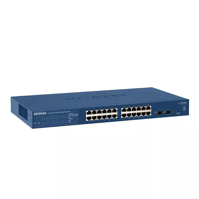 Интеллектуальный коммутатор NETGEAR GS724Tv4 24-портовый интеллектуальный коммутатор Gigabit Ethernet с 2 выделенными портами SFP 