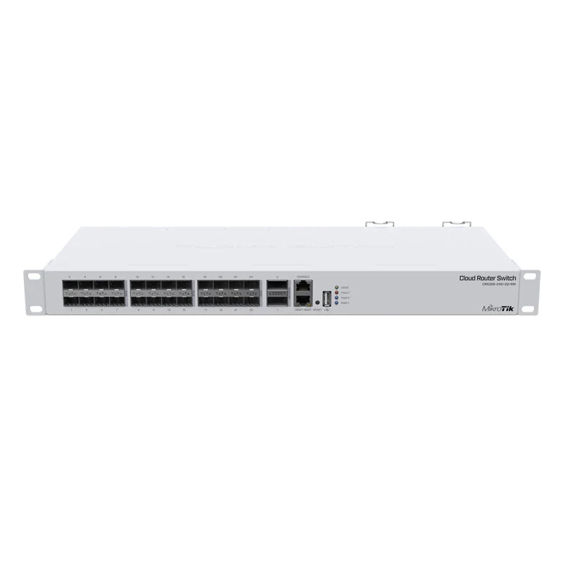MikroTik CRS326-24S+2Q+RM fastest manage switch for the most demanding setups, 2x40 Gbps QSFP+ Ports and 24x10 Gbps SFP+ Ports