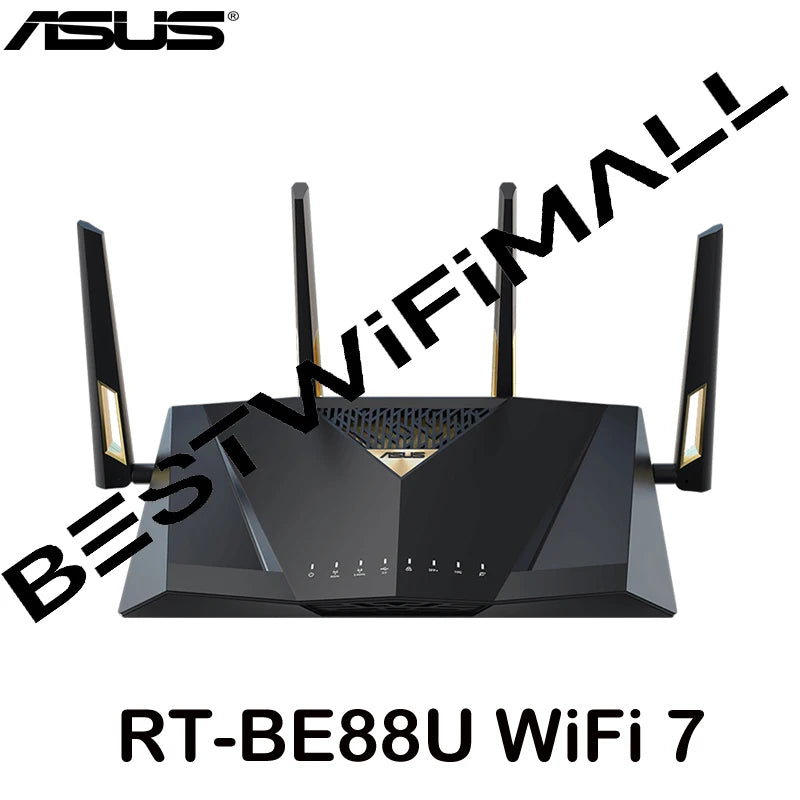ASUS RT-BE88U WiFi 7 Router BE7200 7.2Gbps 802.11BE, Dual Band 2.4GHz&5GHz, 1x10G WAN,1x10G SFP+, Support OFDMA AiMesh Wi-Fi 7