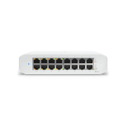 UBIQUITI USW-Lite-16-PoE, 8 Ports PoE Switch, Layer 2 Switch, 8x1GbE PoE+ RJ45 ports, 8x1GbE RJ45 ports, 45W PoE Switch supply