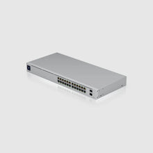 Kép betöltése a galériamegjelenítőbe: UBIQUITI USW-24-POE 24 PoE Port Switch Layer 2 PoE switch with fanless cooling system 2x1G SFP ports 95W total PoE availability
