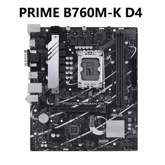 ASUS PRIME B760M-K D4 A Intel B760 LGA 1700 mATX Motherboard With PCIe 4.0 2xPCIe 4.0 M.2 Slots DDR4 Realtek 2.5Gb Ethernet