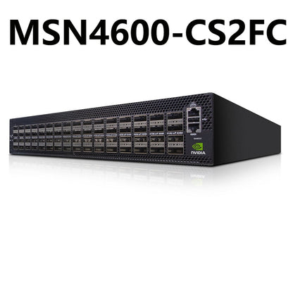 NVIDIA Mellanox MSN4600-CS2FC Spectrum-3 100GbE 2U Open Ethernet Switch Cumulus Linux System 64x200GbE QSFP28