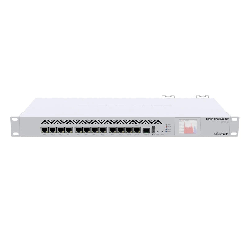 Mikrotik CCR1016-12G Router 12xGigabit Ports, LCD, 16 Cores 1.2GHz CPU, 2GB RAM,12Gbps Throughput, RouterOS L6, 1U Rackmount