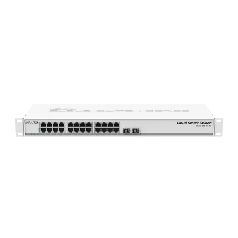 MikroTik CSS326-24G-2S+RM Сетевой коммутатор 24 порта Gigabit Ethernet с 2 портами SFP+, интеллектуальное управление сетью 