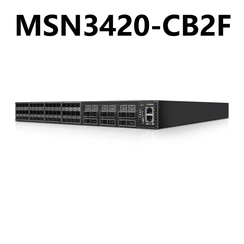 NVIDIA Mellanox MSN3420-CB2F Spectrum-2 25GbE/100GbE 1U Conmutador Ethernet abierto Sistema Onyx 48x25GbE y 12x100GbE QSFP28 y SFP28 