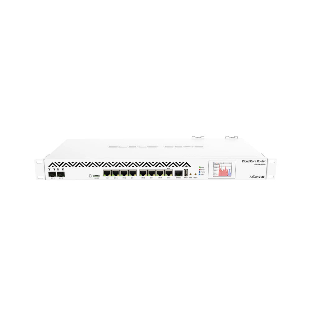 MikroTik CCR1036-8G-2S+EM Router 8xGigabit Ethernet, 2xSFP+ Cages, LCD, 36 Cores x 1.2GHz CPU, 8GB RAM, Dual PSU, 1U Rackmount