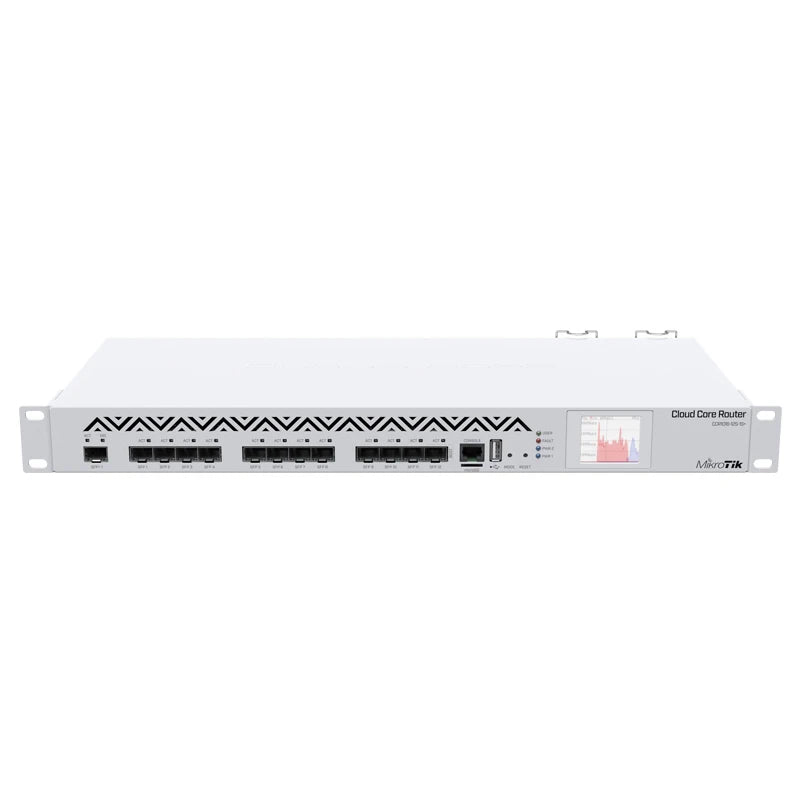 Mikrotik CCR1016-12S-1S+ Router 12xSFP Cage, 1xSFP+ Cage, 16 Cores x 1.2GHz CPU, 2GB RAM, LCD Panel, 1U Rackmount, Dual Power