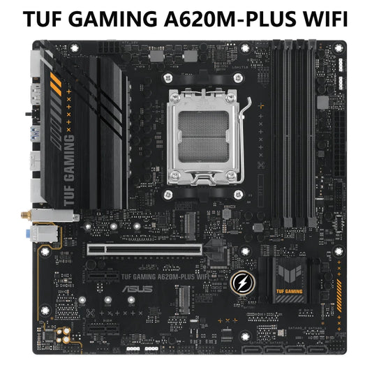 ASUS TUF GAMING A620M-PLUS WiFi AMD AM5 Ryzen 7000 MicroATX Gaming Motherboard DDR5 PCIe 4.0 2xM.2 Slots 2.5Gb LAN Wi-Fi 6 HDMI