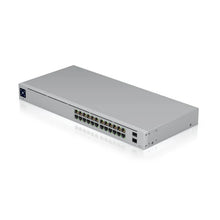 Ladda upp bild till gallerivisning, UBIQUITI USW-24 24-Port Layer 2 Switch (24 x GbE, 2x1G SFP ports, 52 Gbps Switching Capacity, a silent, fanless cooling system

