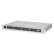 Lataa kuva Galleria-katseluun, UBIQUITI USW-48-POE Switch 48 PoE, 195W PoE availability, 48-port, Layer 2 PoE switch with a silent, fanless cooling system
