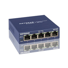 Load image into Gallery viewer, Netgear GS105 Gigabit Switch 5-Port 10/100/1000 Gigabit Ethernet ,Bandwidth 10 Gbps ,Unmanaged Desktop Switch
