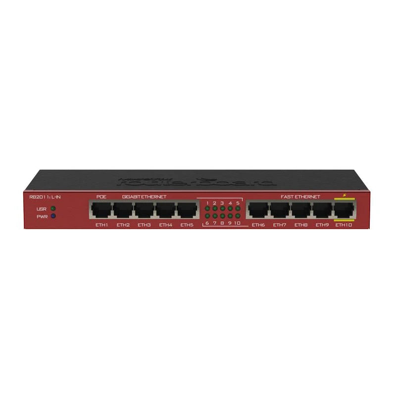 Mikrotik RB2011iL-IN POE Router Smallform Factor EthernetRouter with 5x10/100/1000 Ethernet Ports, 5x10/100/100 Ethernet Ports