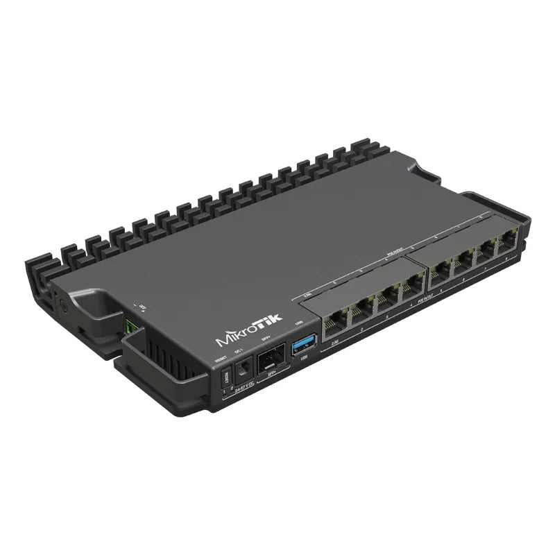 Mikrotik RB5009UPr+S+IN RB5009 Router with PoE-In and PoE-Out On All Ports, Small and Medium ISPs. 2.5/10 Gigabit Ethernet SFP+