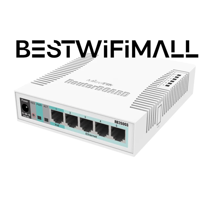 Mikrotik CSS106-5G-1S / RB260GS 5x Gigabit Ethernet Smart SOHO Switch, 1x SFP Cage, Plastic Case, SwOS