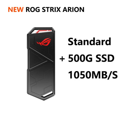 ASUS ROG STRIX ARION External Hard Disk M.2 NVMe SSD Enclosure USB3.2 GEN2 Type-C, Fits PCIe 2280/2260/2242/2230 M/M+B Key