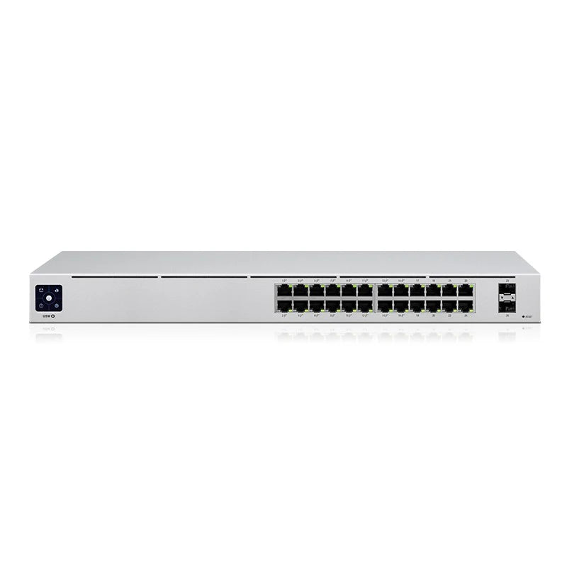 UBIQUITI USW-24-POE 24 PoE Port Switch Layer 2 PoE switch with fanless cooling system 2x1G SFP ports 95W total PoE availability
