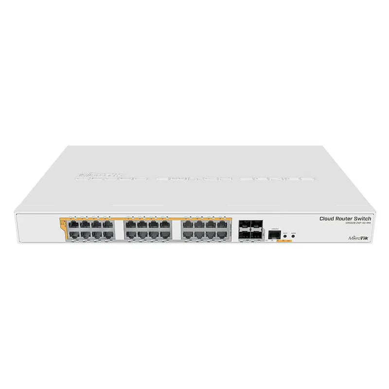 Mikrotik CRS328-24P-4S+RM Enrutador Gigabit Ethernet de 24 puertos/conmutador PoE con 4 puertos SFP+ de 10 Gbps en caja para montaje en rack de 1U 