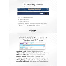 画像をギャラリービューアに読み込む, NETGEAR GS724Tv4 Smart Switch 24-Port Gigabit Ethernet Smart Switch with 2 Dedicated SFP Ports
