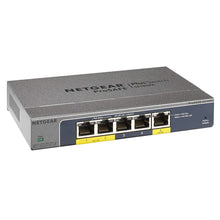 Load image into Gallery viewer, NETGEAR GS105PE Gigabit Plus Switch 5-Port Gigabit Ethernet Plus PoE Pass-Throu/PoE Power Down Switch With 2-Port PoE Out Ports
