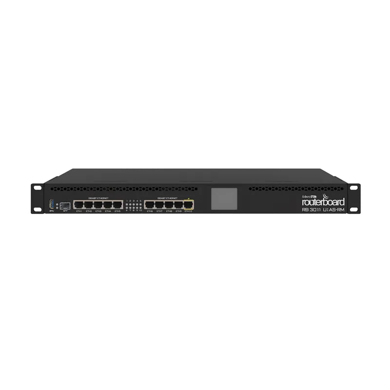 Mikrotik RB3011UIAS-RM Router RouterBOARD 10xGigabit Ethernet, USB 3.0, LCD, RB3011 10x10/100/1000 Puertos Ethernet 