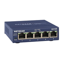 Load image into Gallery viewer, Netgear GS105 Gigabit Switch 5-Port 10/100/1000 Gigabit Ethernet ,Bandwidth 10 Gbps ,Unmanaged Desktop Switch
