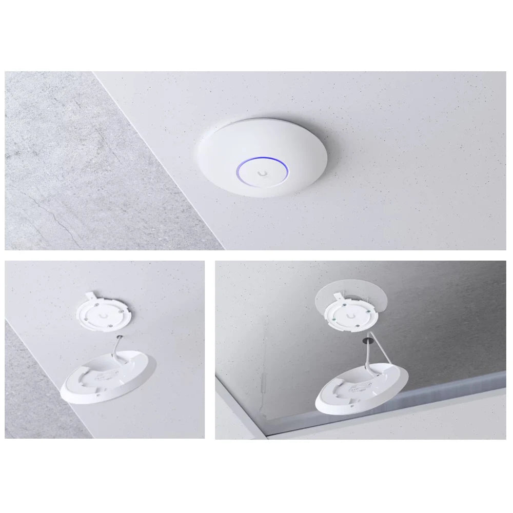 UBIQUITI UniFi U6+ WiFi 6 AP 4 Spatial Streams, 140 M²/1,500 FT² Coverage, 300+ Connected Devices, GbE Uplink, PoE Powered Port