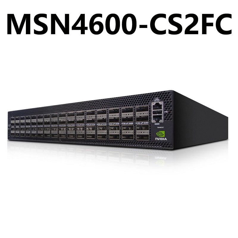 NVIDIA Mellanox MSN4600-CS2FC Spectrum-3 100GbE 2U Open Ethernet Switch Cumulus Linux System 64x200GbE QSFP28