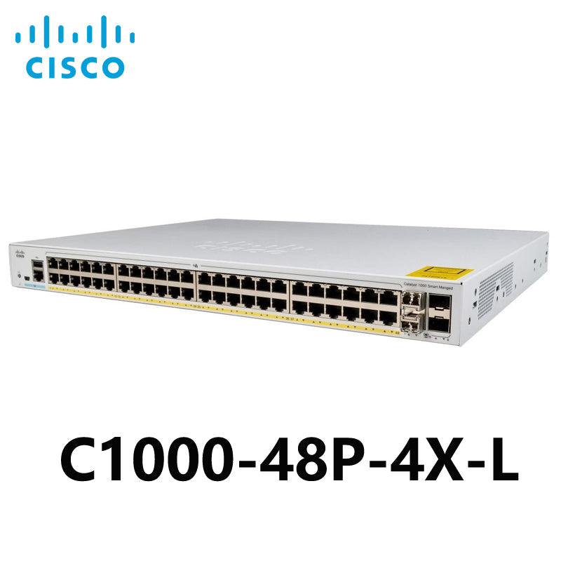 CISCO C1000-48P-4X-L 48xGE 4x10G SFP+ 370W Catalyst 1000 Series PoE Switches, Enterprise-Grade Network, Simplicity, Flexibility, Security