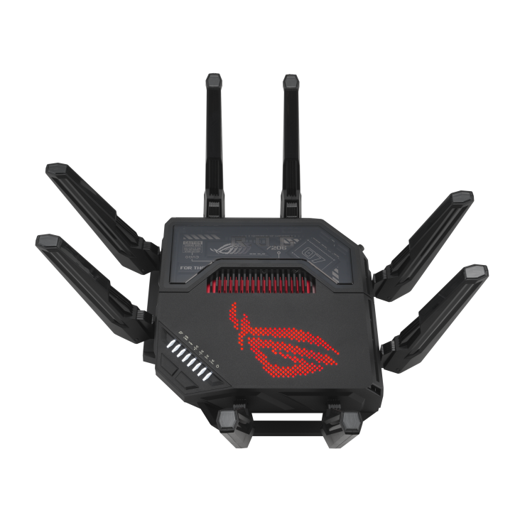 ASUS ROG Rapture GT-BE98 Pro Quad-Band WiFi 7 Gaming Router, Next-Gen Computing, Dual 6 GHz Band Speeds 30 Gbps Dual 10Gbps Port