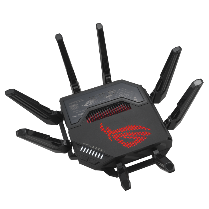 ASUS ROG Rapture GT-BE98 Pro Quad-Band WiFi 7 Gaming Router, Next-Gen Computing, Dual 6 GHz Band Speeds 30 Gbps Dual 10Gbps Port