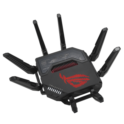 ASUS ROG Rapture GT-BE98 Pro Quad-Band WiFi 7 Gaming Router, Next-Gen Computing, Dual 6 GHz Band Speeds 30 Gbps Dual 10Gbps Port